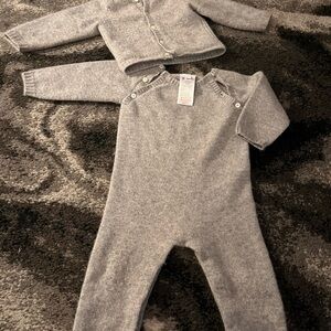 Jacadi cashmere unisex gray set 12 /18 months